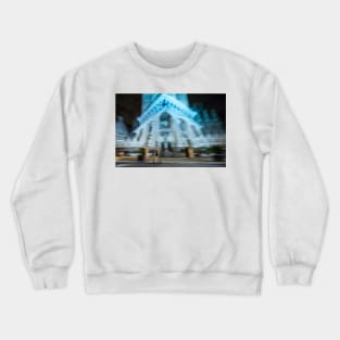 Electric scooter cruising in front of Sagrada Familia Crewneck Sweatshirt